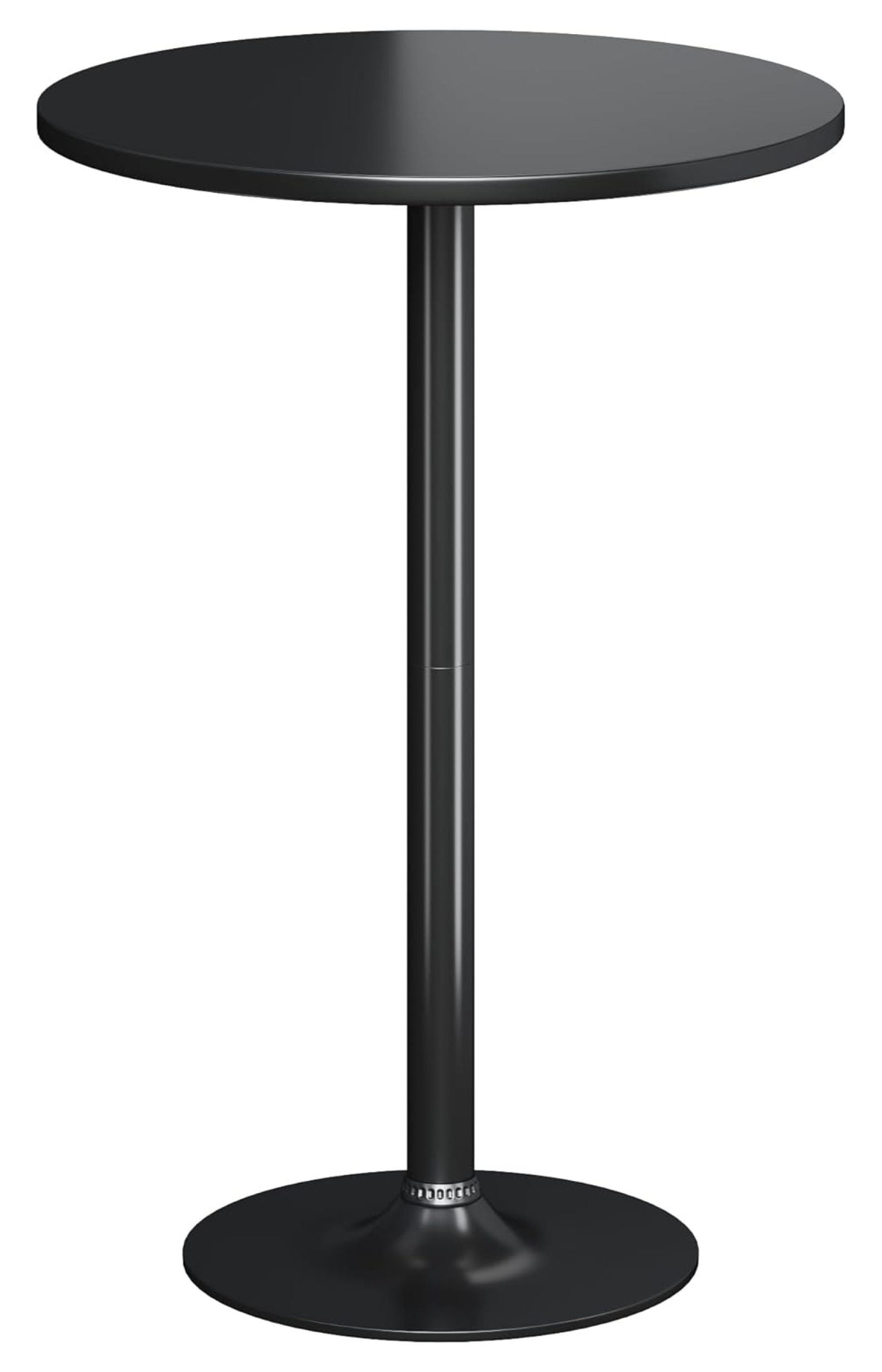 Bennium Round Bistro Pub Table 1 Pack Modern Metal Base MDF Top Cocktail Bar Table Counter Bar Height for Pub, Dining Room, Party (Black)