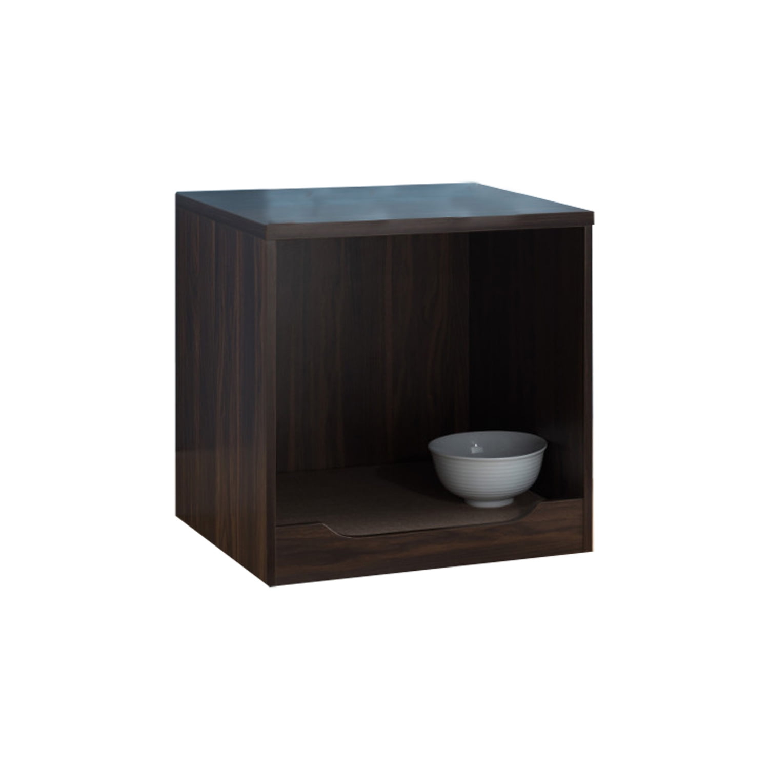 Benzara 22 Inch Wooden Pet End Table with Mat, Brown