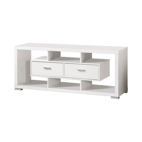 23.5 x 59 x 15.5 in. Spacious Modern Style TV Console, White