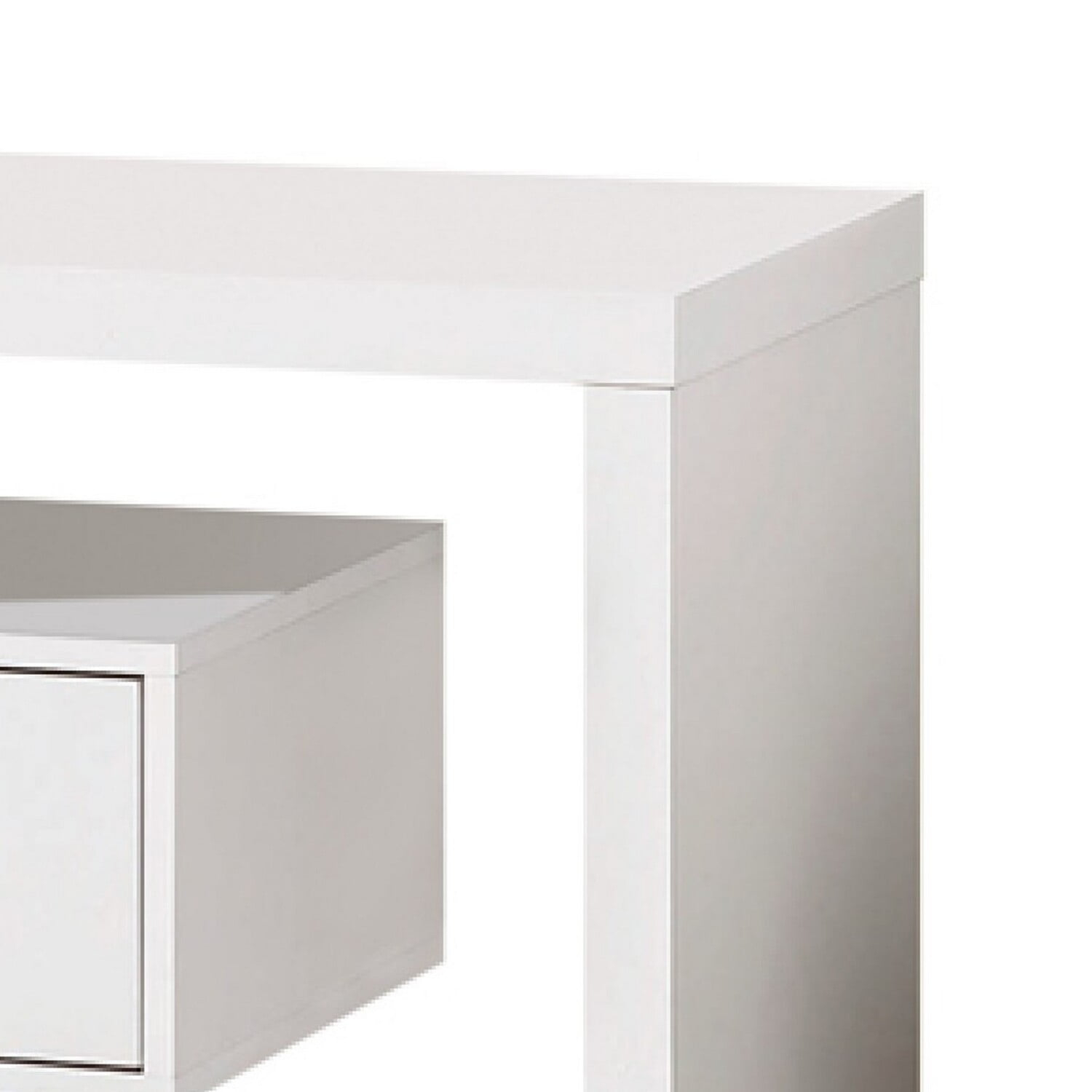 Benjara Spacious Modern Style TV Console, White