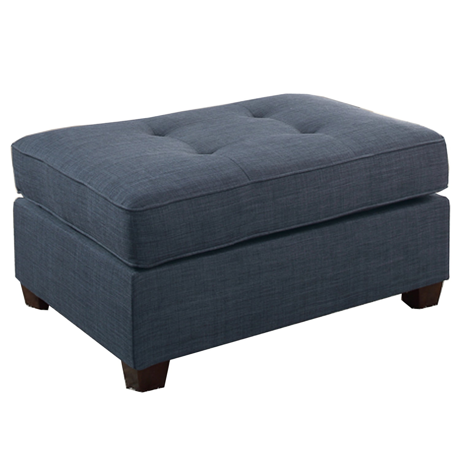 Benzara BM166752 19 x 36 x 26 in. Bonded Leather Cocktail Ottoman - Blue