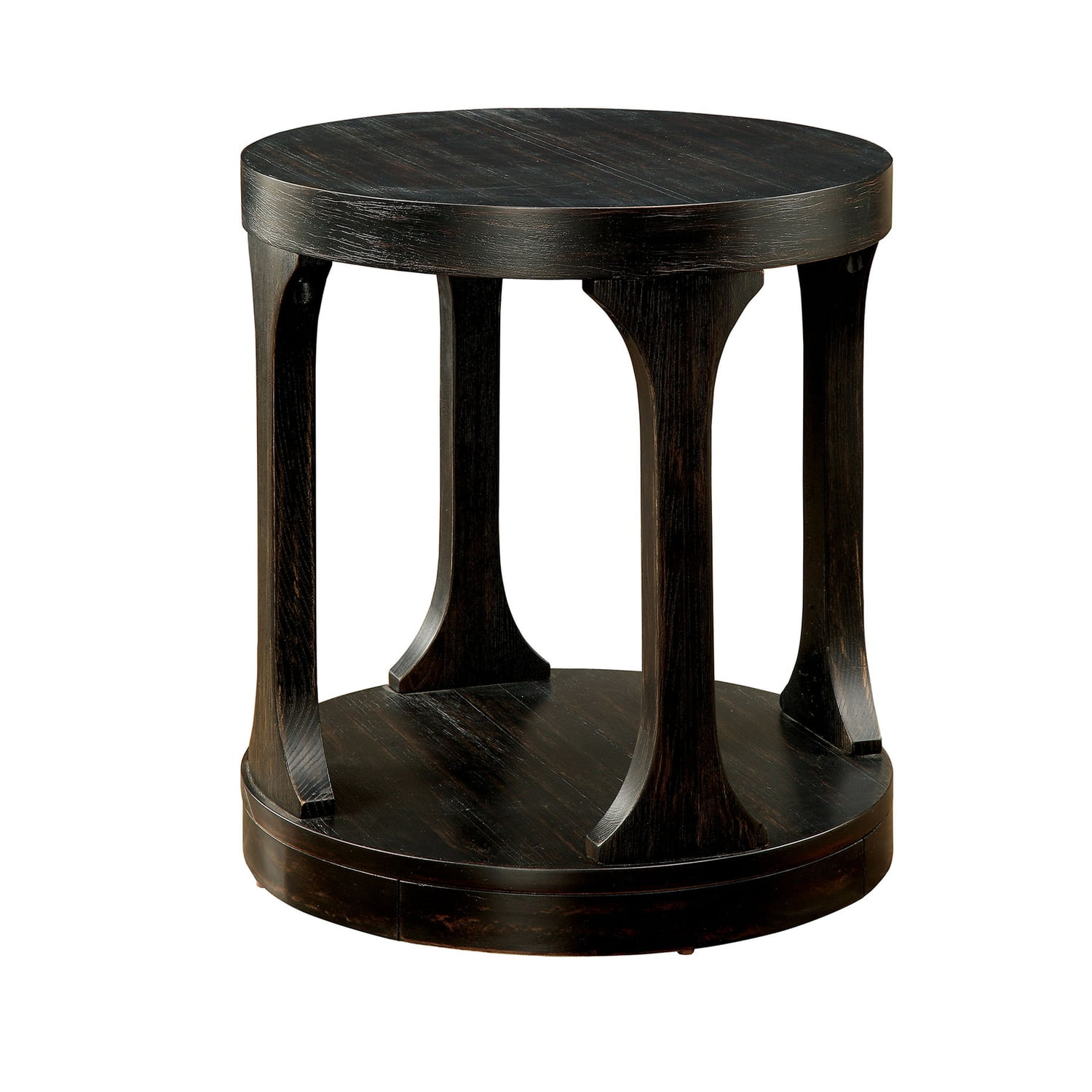 Carrie Transitional End Table, Antique Black