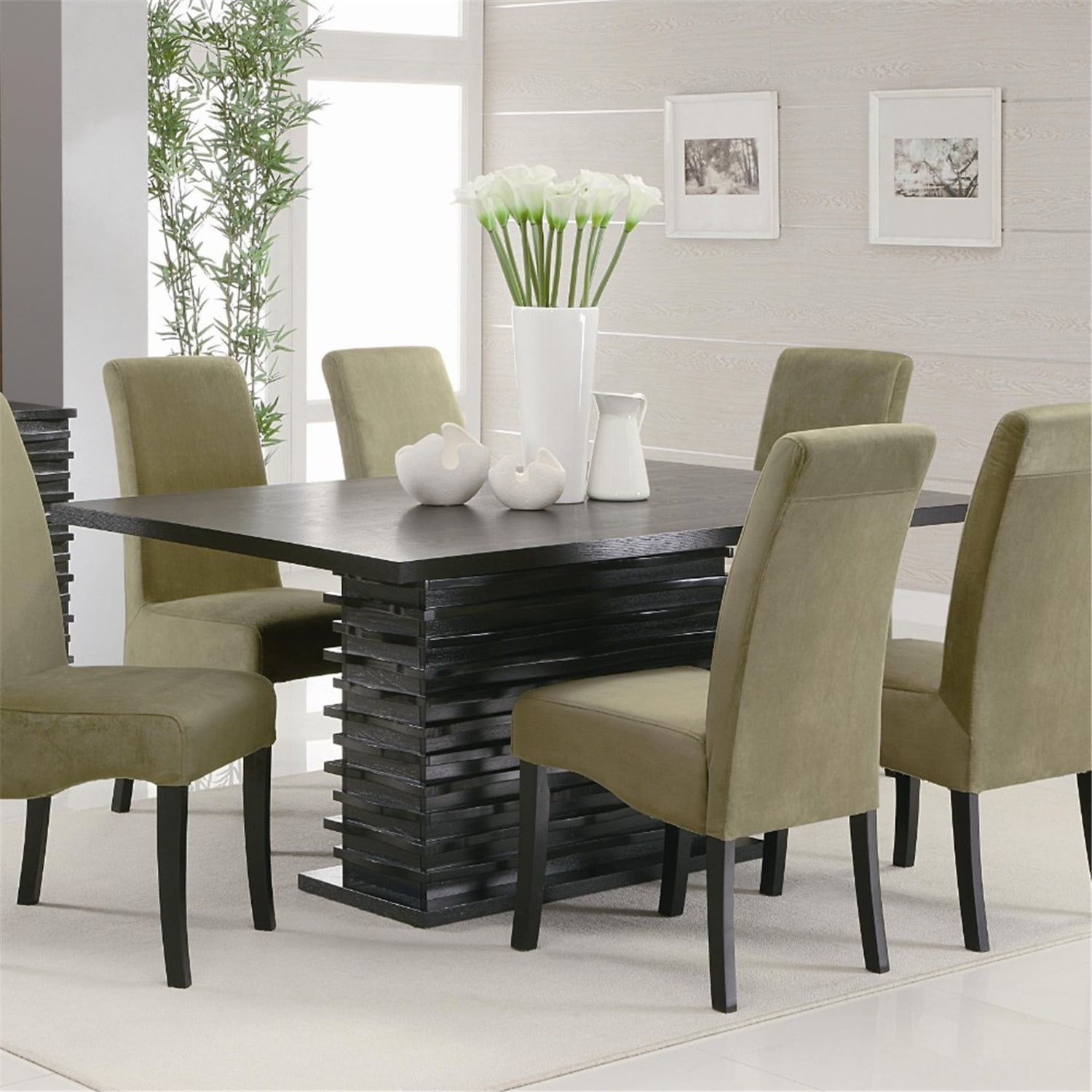 Benjara Elegantly Designed Wooden Dining Table, Black