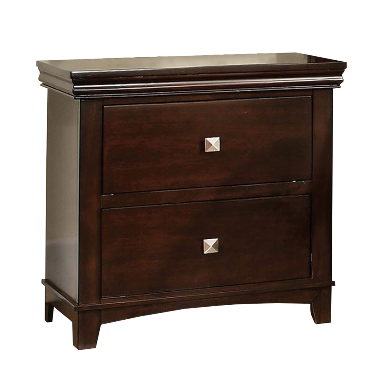 Benzara Pebble Transitional Nightstand, Espresso Finish
