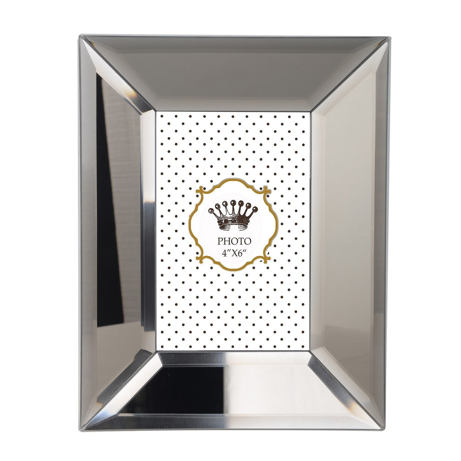 Wood & Mirror Nightstand with Crystal Inserts, Silver