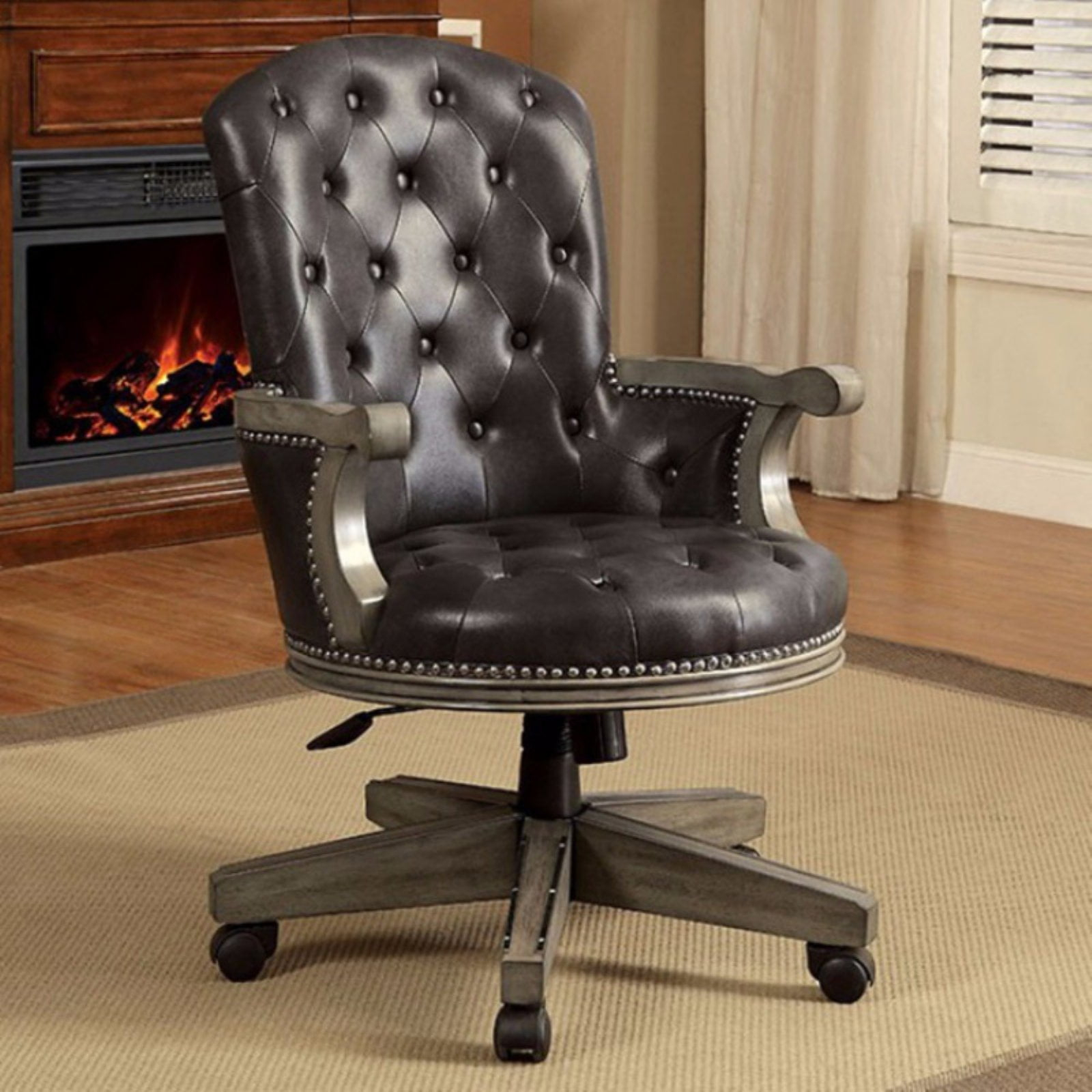 Maykoosh Southwestern Style Height Adjustable Arm Chair In Gray And Black