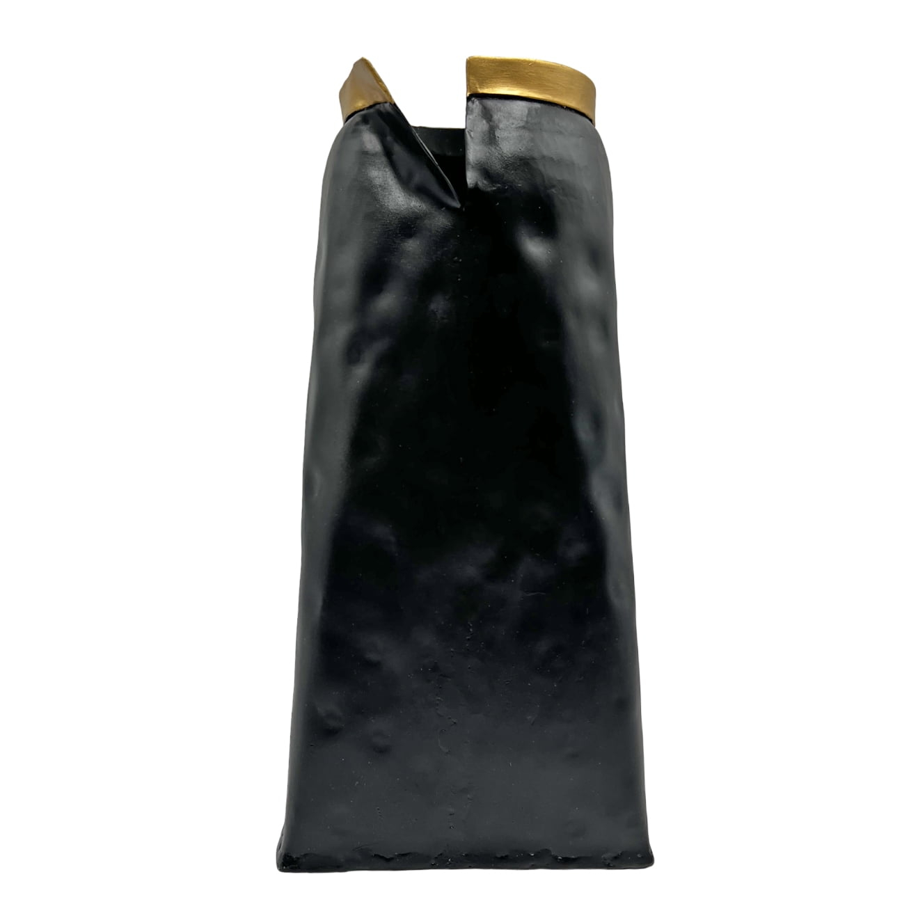 Bergamo Art 12 Inch Tall Aluminum Modern Black Vase