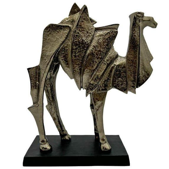 Bergamo Art 18 Inch Tall Handmade Aluminum Abstract Camel Sculpture in Bronze