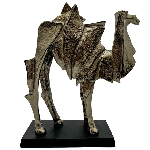 Bergamo Art 18 Inch Tall Handmade Aluminum Abstract Camel Sculpture in Bronze