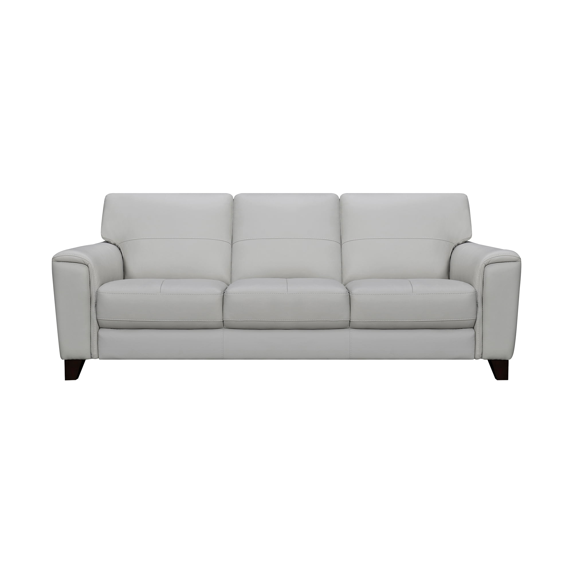 Bergen 87" Dove Gray Genuine Leather Square Arm Sofa