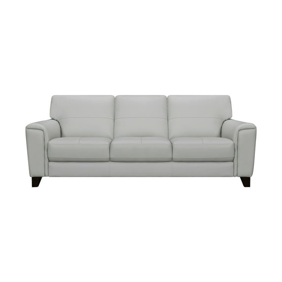 Bergen 87" Dove Gray Genuine Leather Square Arm Sofa
