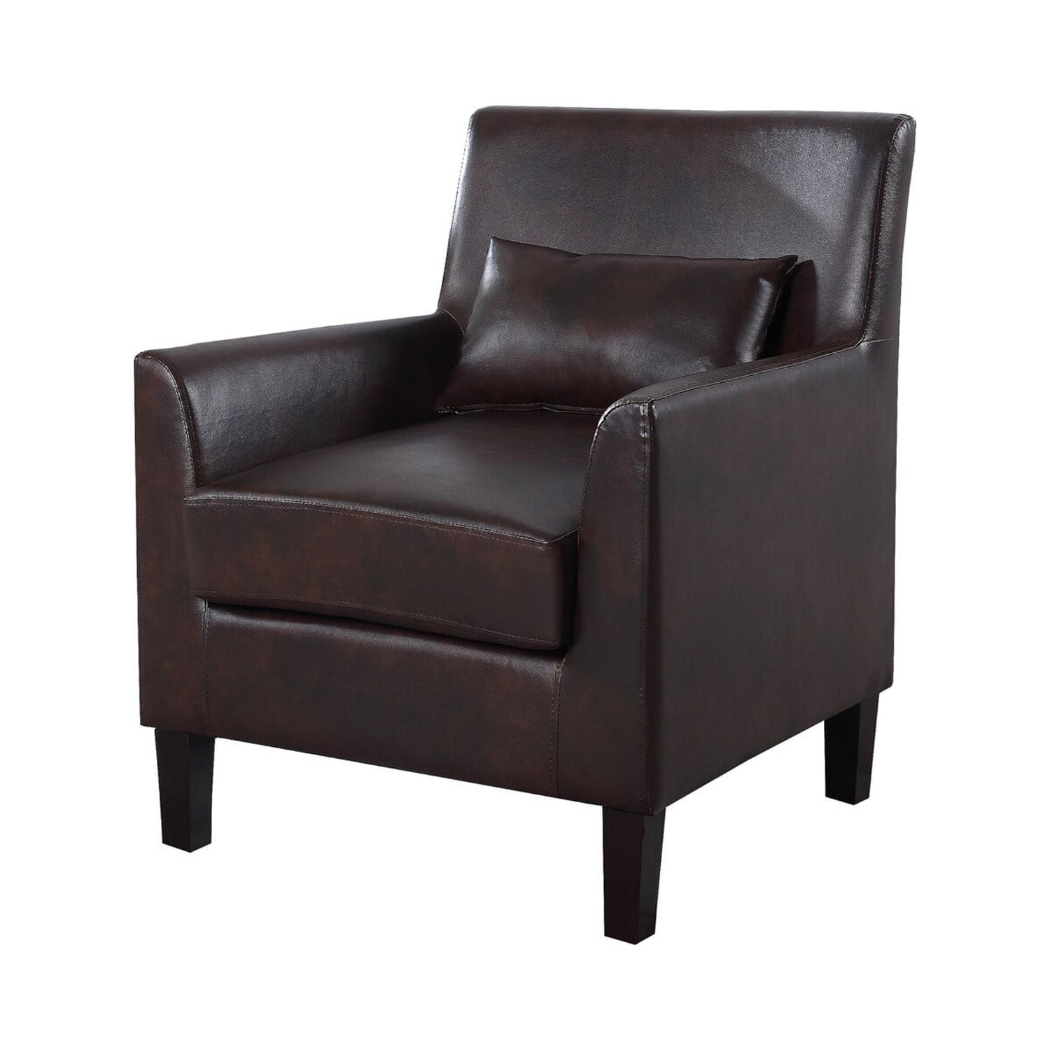 Best Master Cassidy Faux Leather Living Room Accent Arm Chair in Espresso