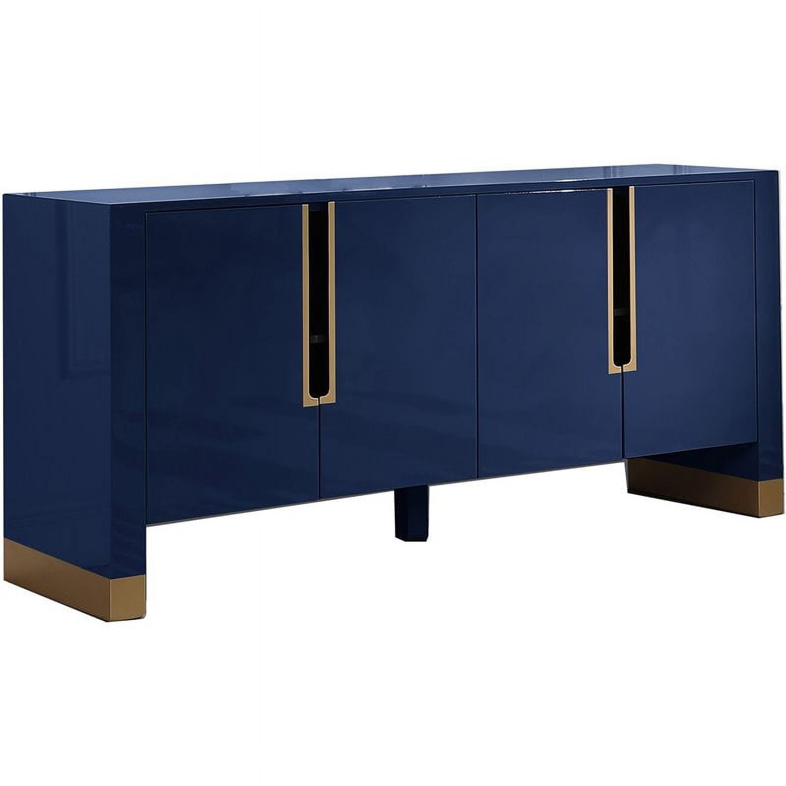 Best Master Furniture Akantha 68" Wood Sideboard with Gold Accents in Blue