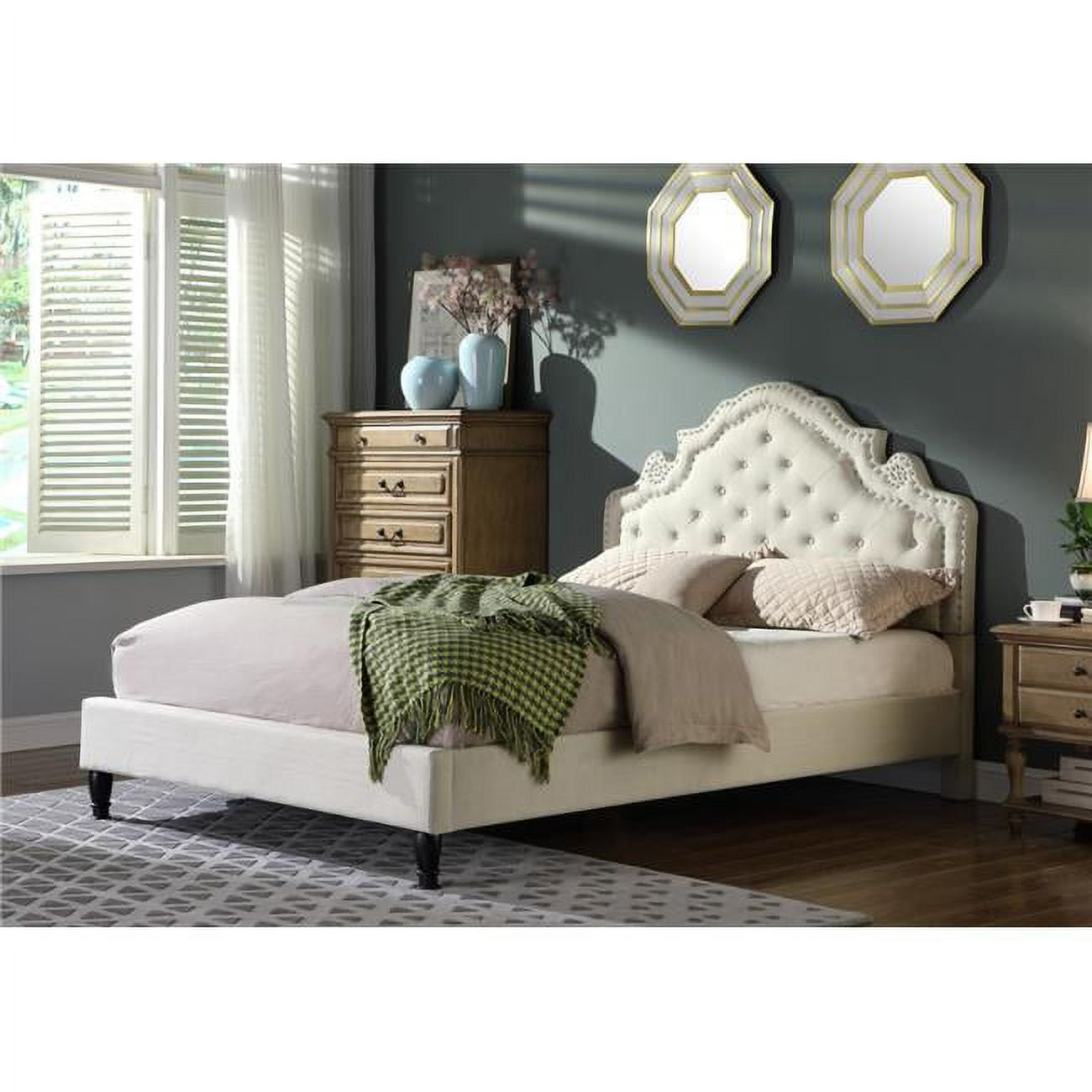Best Master Furniture Anderson 40" Round Velvet Fabric Ottoman in Gray