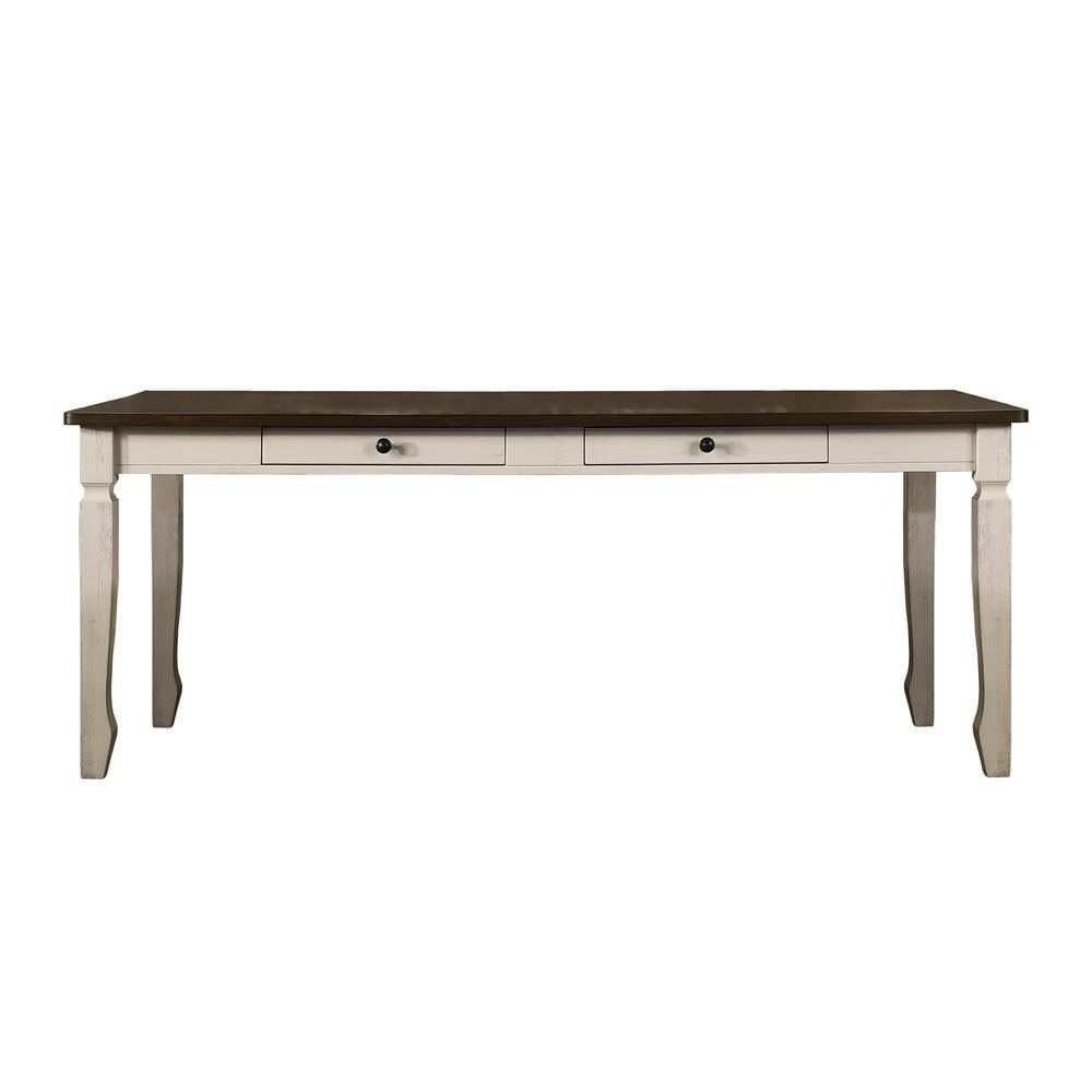 Best Master Furniture Belle Mesa de Comedor Rectangular de Madera Maciza de 78" en Color Crema Roble