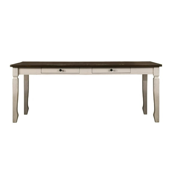 Best Master Furniture Belle Mesa de Comedor Rectangular de Madera Maciza de 78" en Color Crema Roble