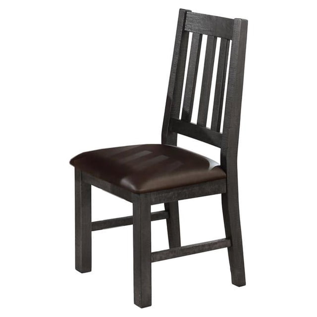 Best Master Furniture Wendy Faux Leather Dining Chair in Rustic Gray (Set of 2)