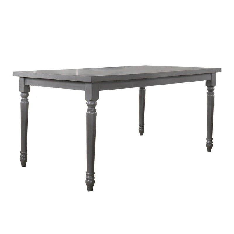 Best Master Luxembourg Solid Wood Rectangular Dining Table in Rustic Gray