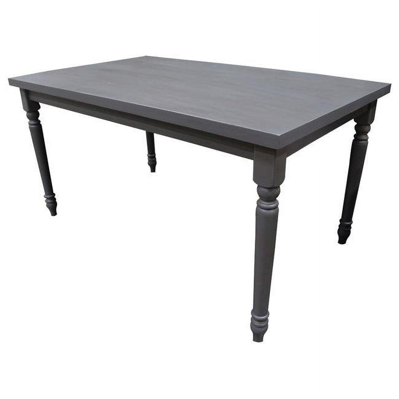 Best Master Luxembourg Solid Wood Rectangular Dining Table in Rustic Gray