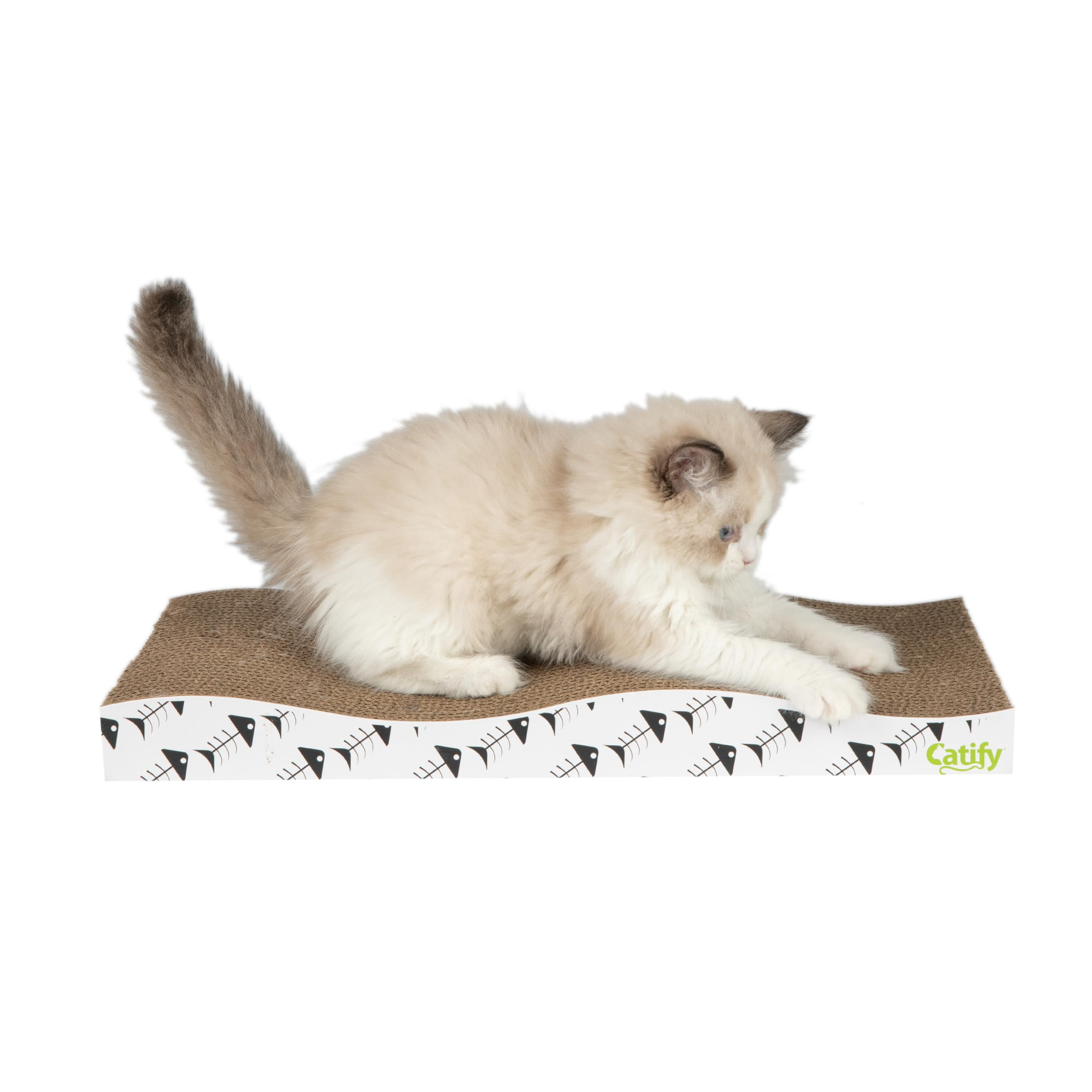 Best Pet Supplies Corrugated Reversible Cardboard Cat Scratcher, Lounger, and Fun Interactive Scratching Boards, Claw Safe, Durable, Natural Recycled Materials, Supports Active Play