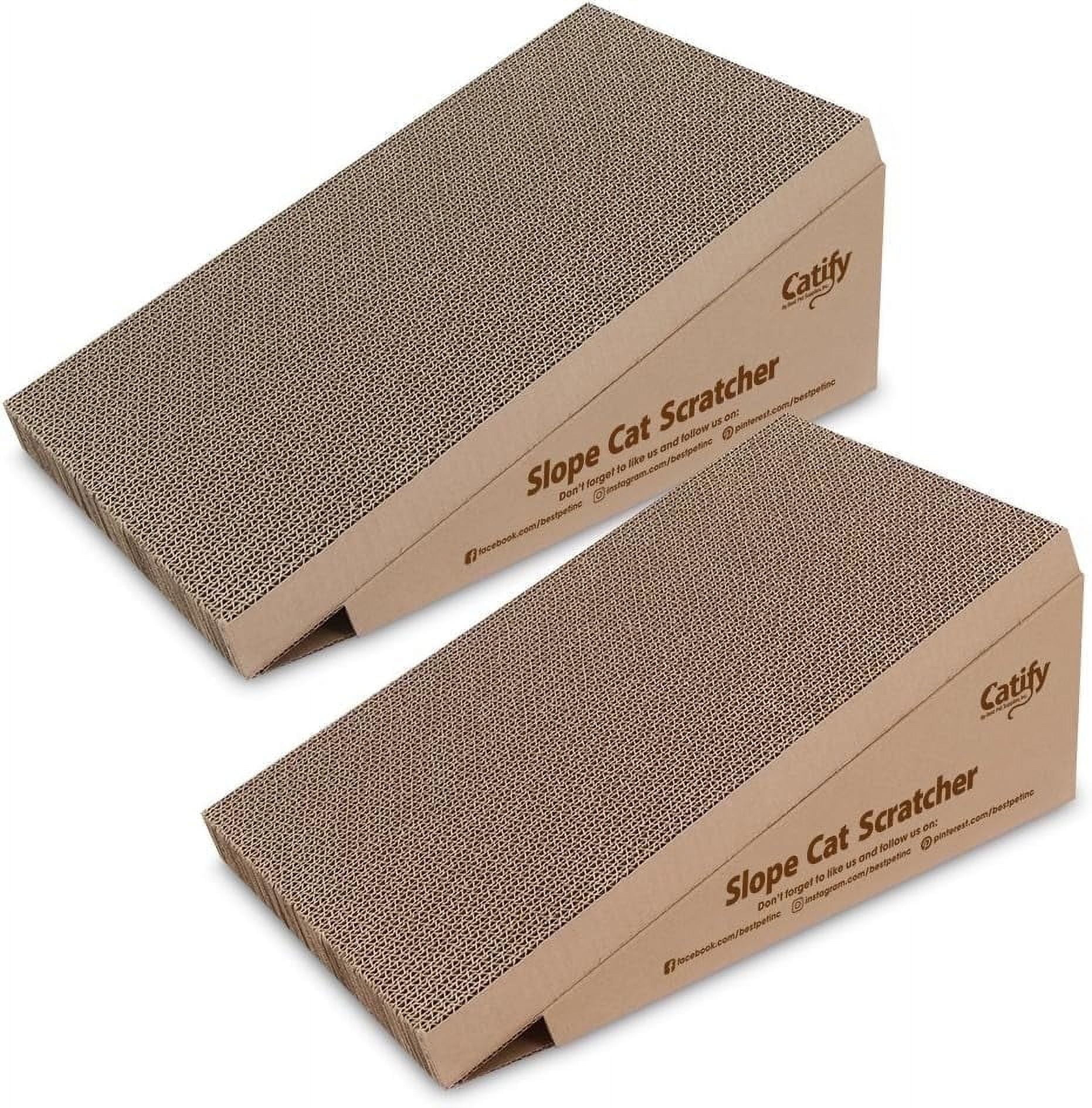 Best Pet Supplies Corrugated Cardboard Cat Scratcher Refill Pads, Lounger, and Fun Interactive Scratching Boards, Claw Safe, Durable, Natural Recycled Materials, Supports Active Play