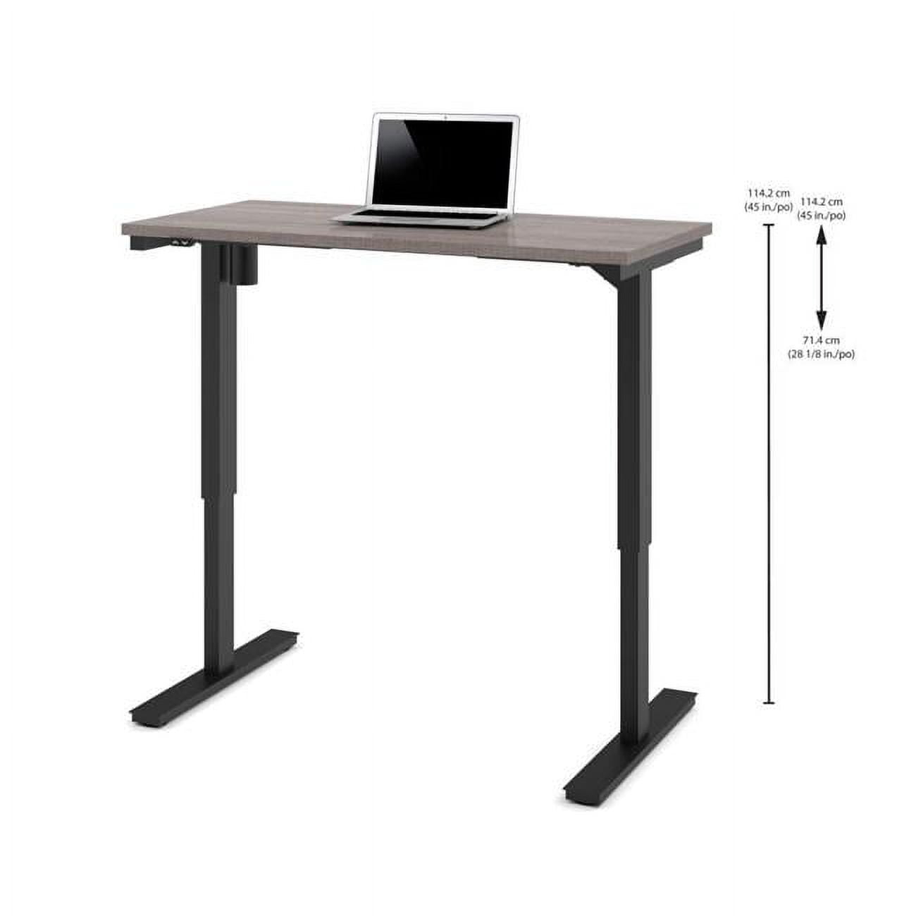 Bestar 24" x 48" Power Adjustable Table in Bark Grey