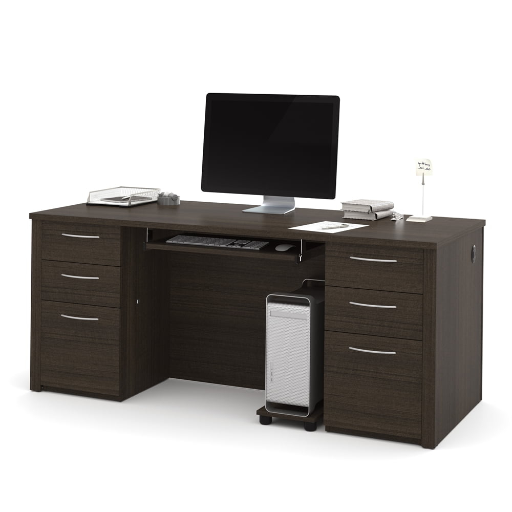 Bestar Embassy 71" Executive Desk in Dark Chocolate