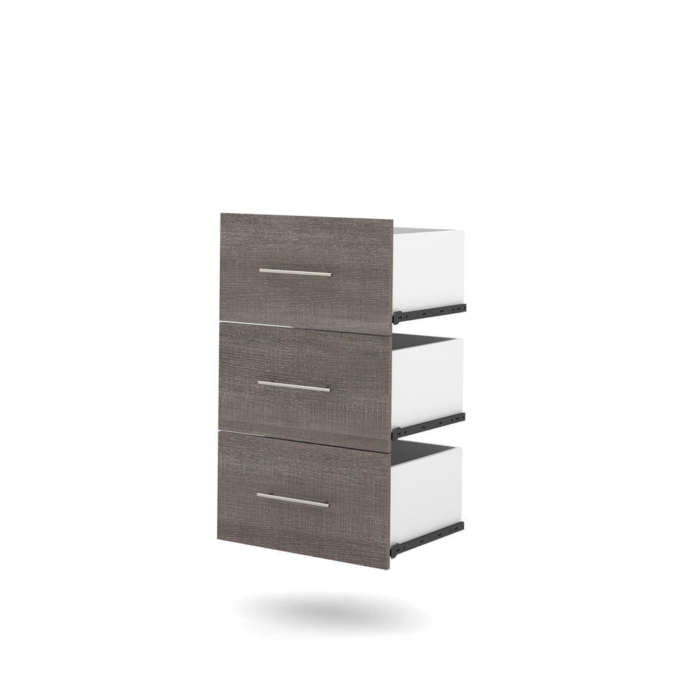 Bestar Nebula 3 Drawer Set for 25" Storage Unit in Bark Grey