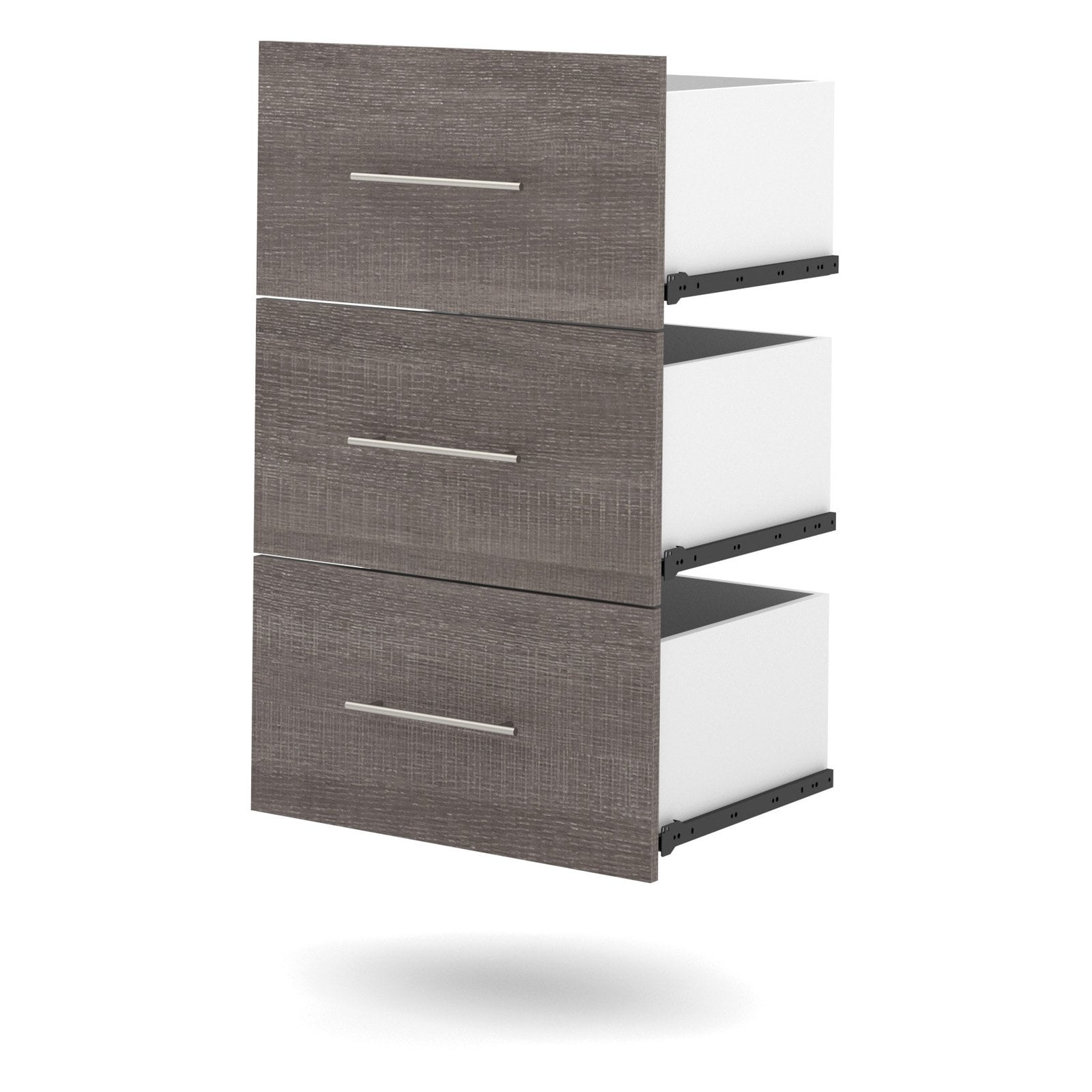 Bestar Nebula 3 Drawer Set for 25" Storage Unit in Bark Grey