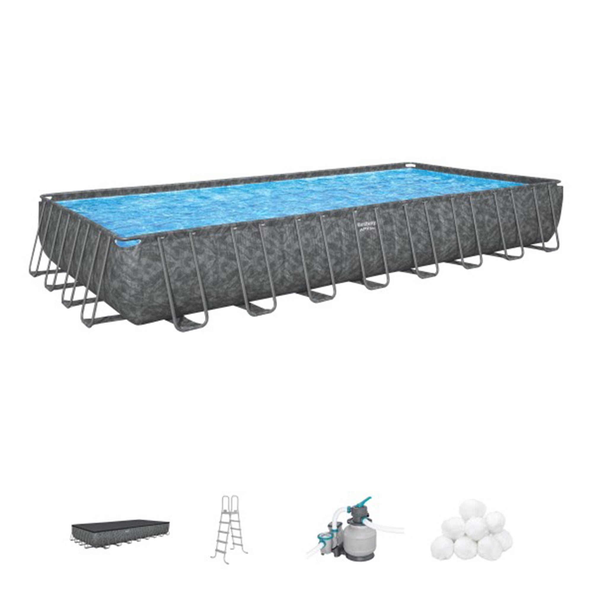 Bestway APX 365 Rectangular Above Ground Pool Set, 31'4" x 16' x 52"