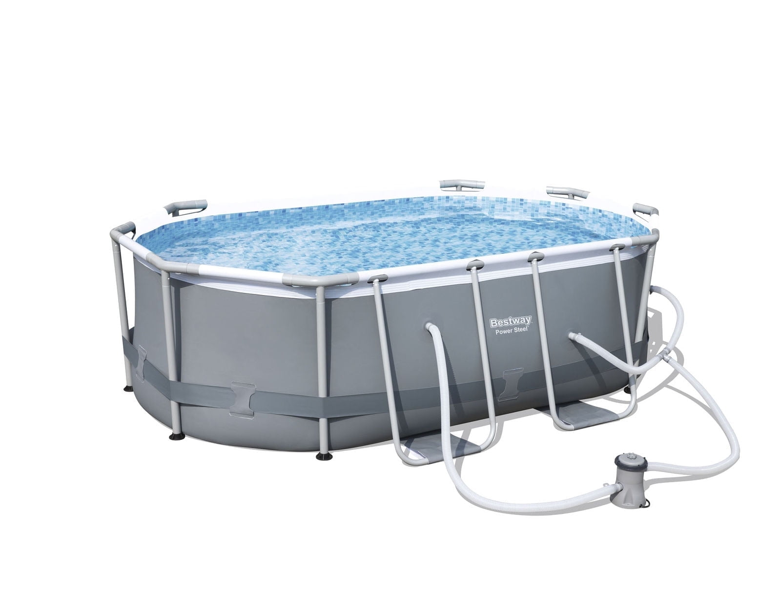 Bestway Steel Pro MAX 10’ x 6'7" x 33" Oval Above Ground Pool Set, Family Pool, Durable, Corrosion-Resistant Construction, Easy, No-Tool Setup