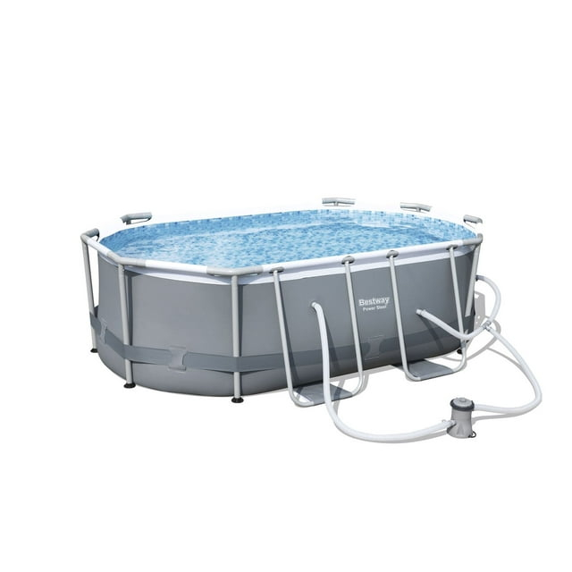 Bestway Steel Pro MAX 10’ x 6'7" x 33" Oval Above Ground Pool Set, Family Pool, Durable, Corrosion-Resistant Construction, Easy, No-Tool Setup