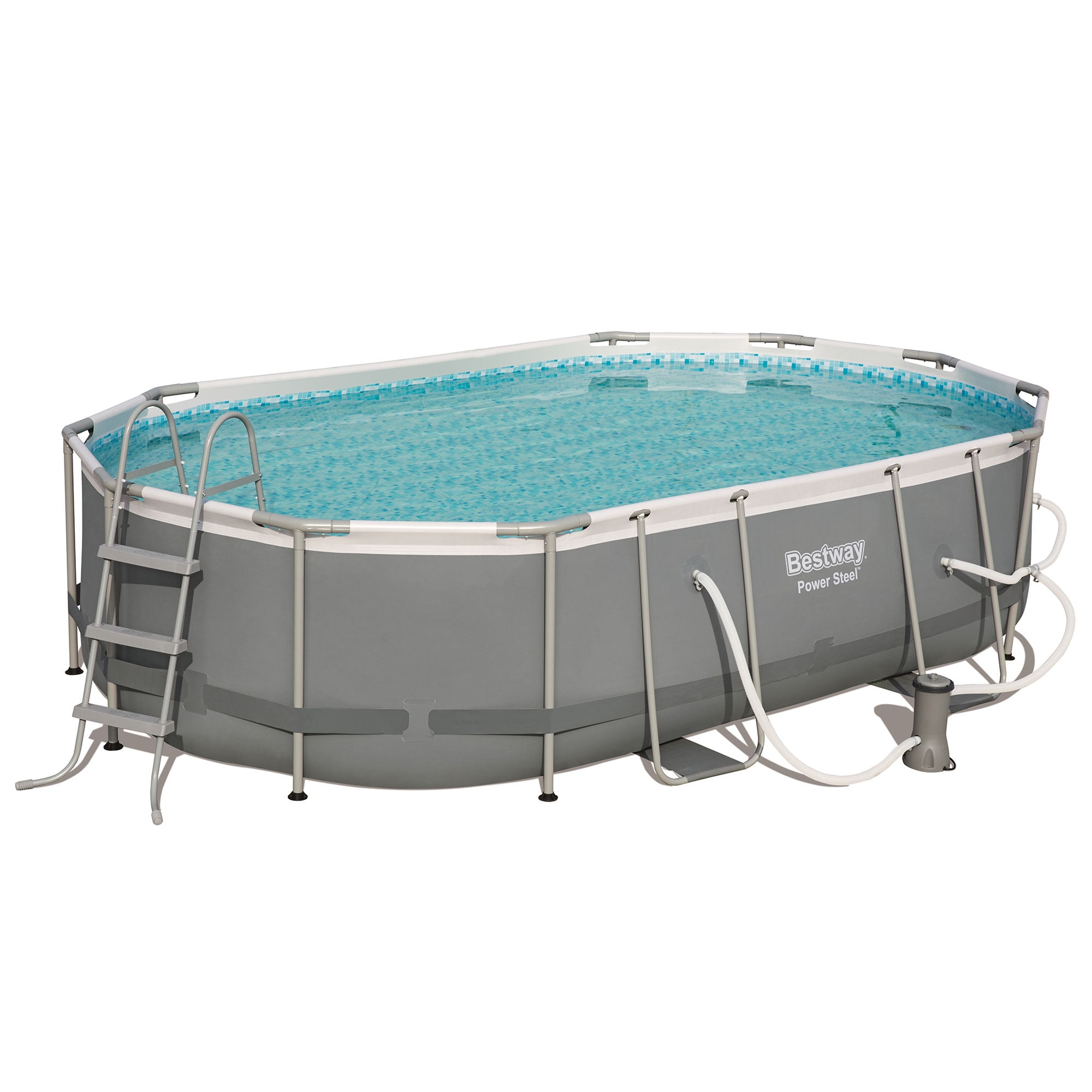 Bestway Steel Oval Frame Set Pool 193'' H x 120.1'' W x 32.2'' L