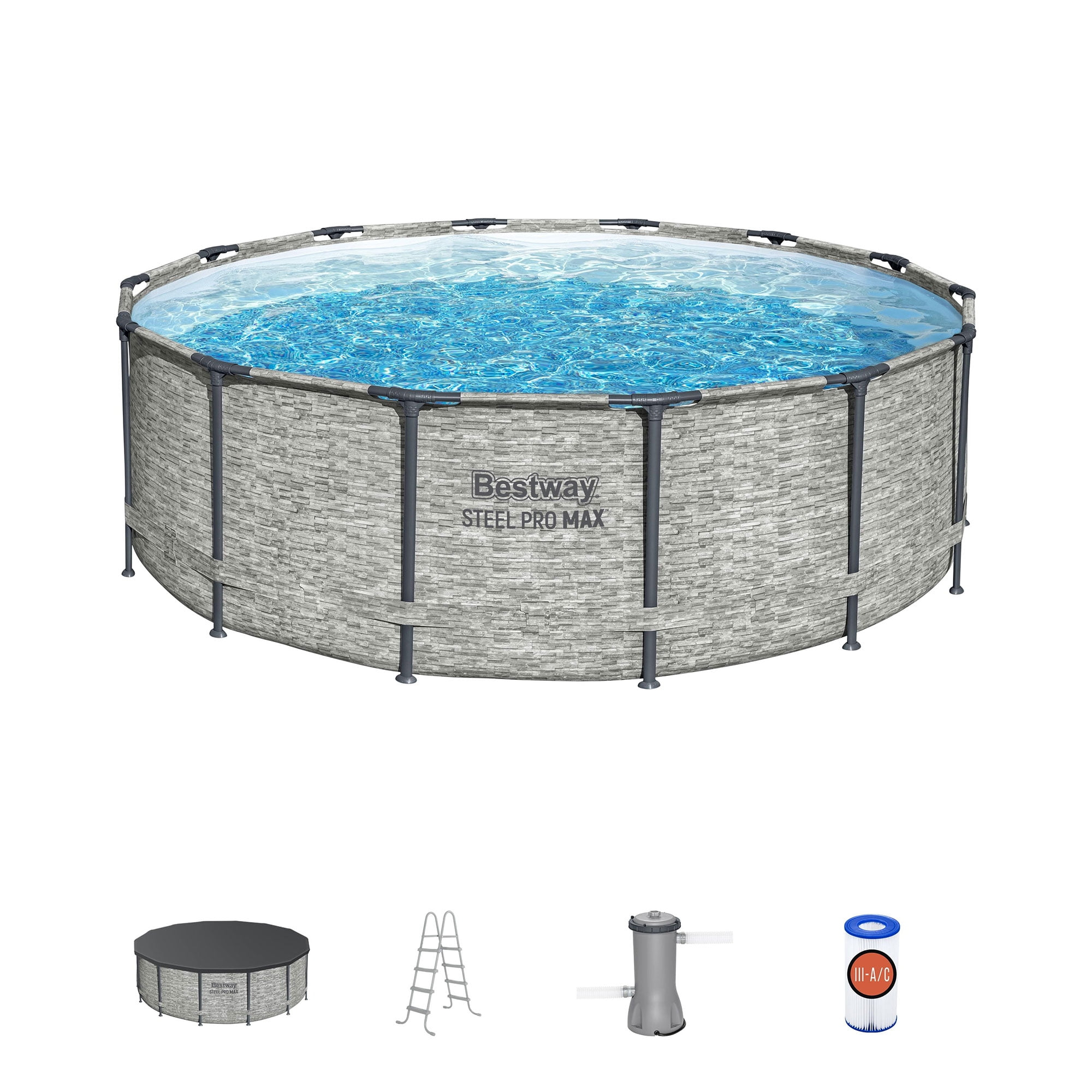 Bestway Steel Pro MAX 14' x 48" Round Above Ground Swimming Pool Set