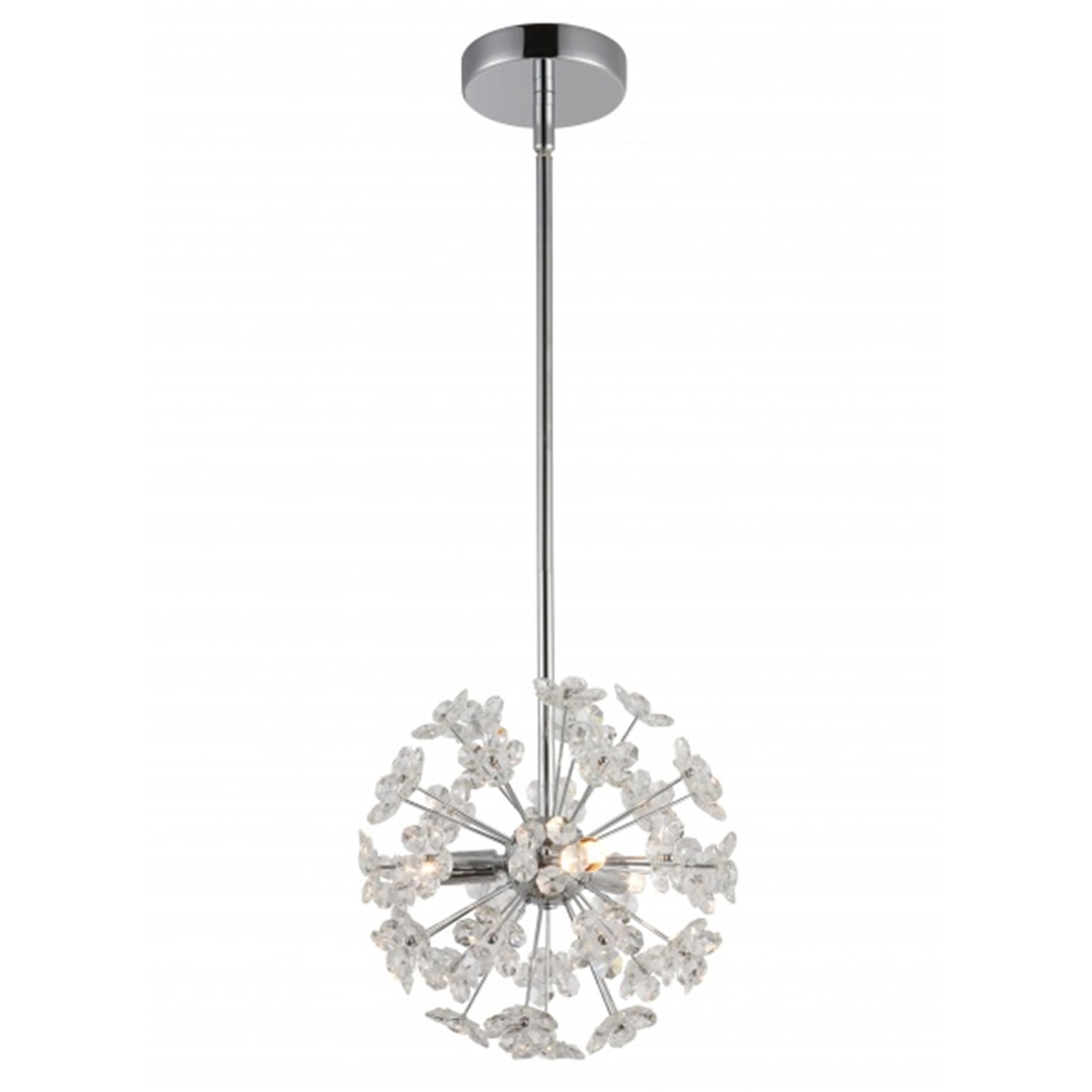 Bethel A CLEAR CRYSTAL SPUTNIK FLOWER PENDANT LIGHT WITH CHROME HARDWARE