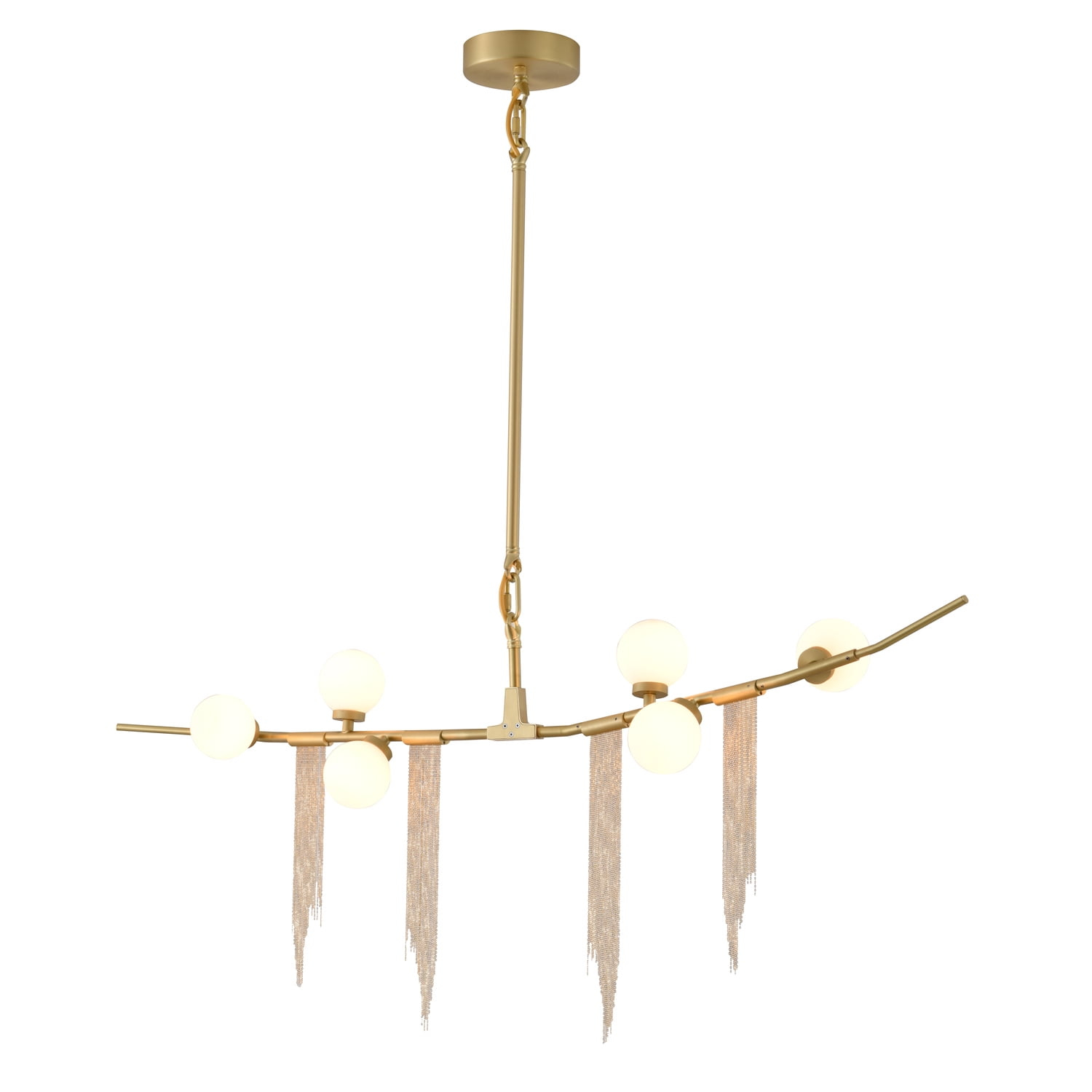Bethel International Chandelier Gold Metal & Glass