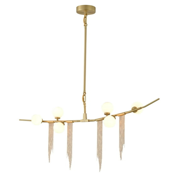 Bethel International Chandelier Gold Metal & Glass