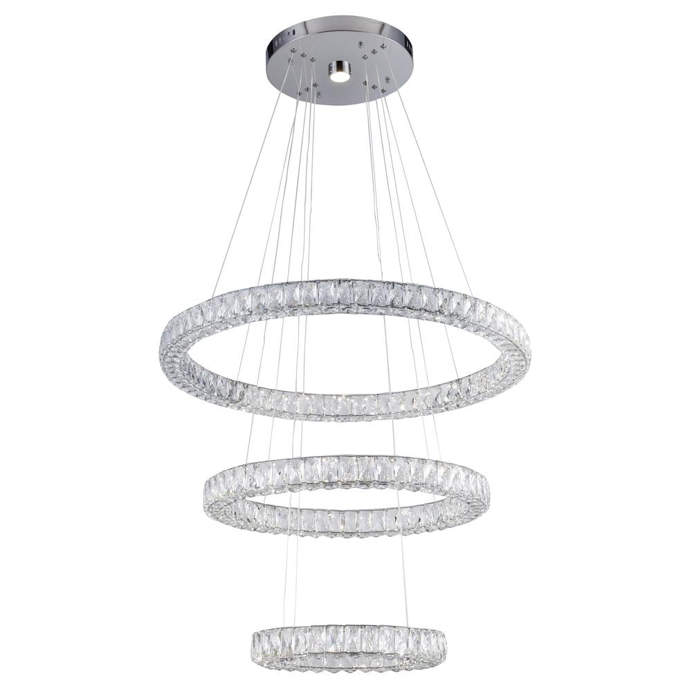 Bethel International LED Chandelier Chrome Metal & Crystal