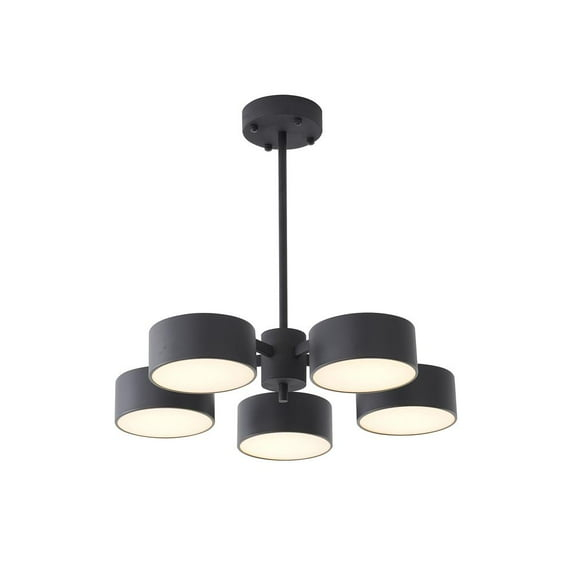 Bethel International LED Chandelier Black Metal & Acrylic