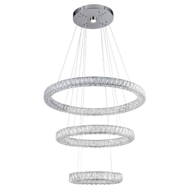 Bethel International LED Chandelier Chrome Metal & Crystal