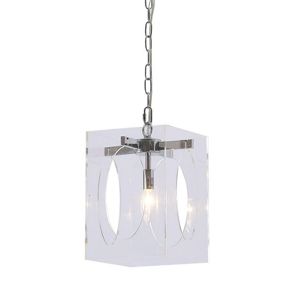 Bethel International Single Pendant Lighting Chrome Metal & Acrylic