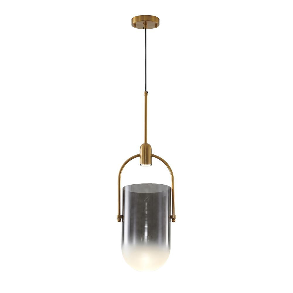 Bethel International Single Pendant Lighting Gold Metal & Glass