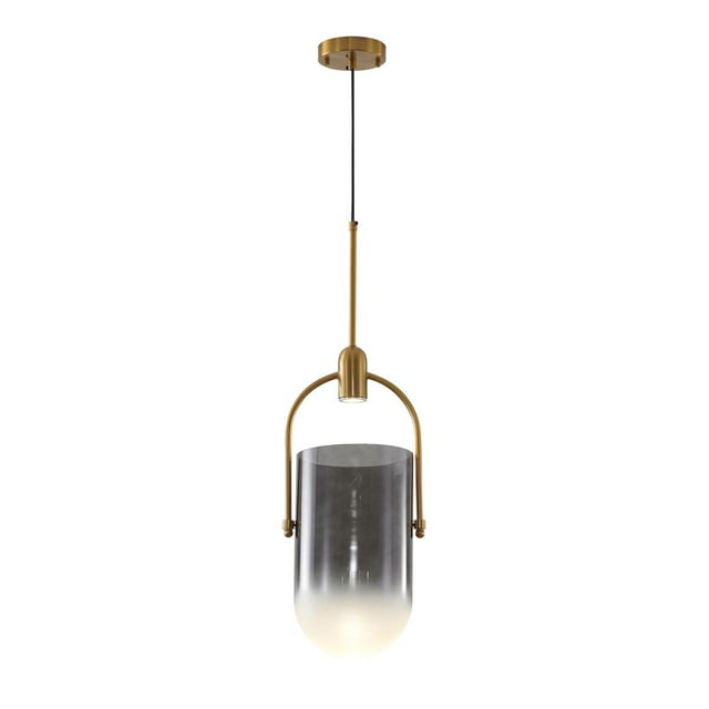Bethel International Single Pendant Lighting Gold Metal & Glass