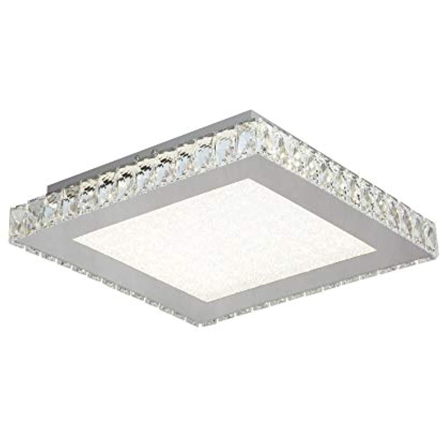 Bethel International LED Flush Mount Chrome Stainless Steel & Crystal