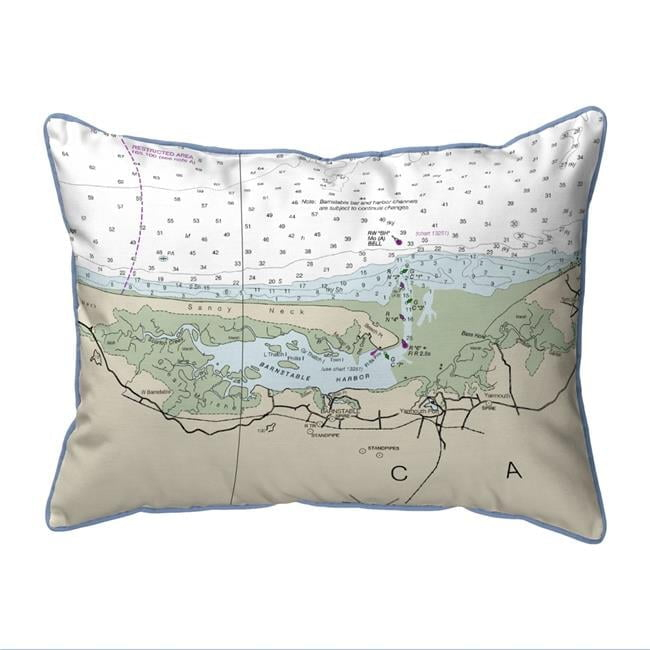 Betsy Drake Interiors Nautical Map Indoor/Outdoor Reversible Throw Pillow