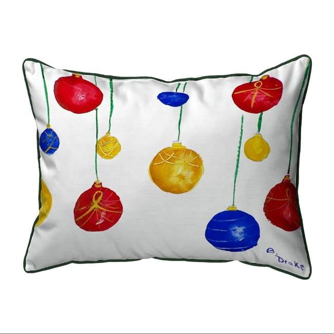 Betsy Drake Interiors Christmas Indoor/Outdoor Reversible Throw Pillow