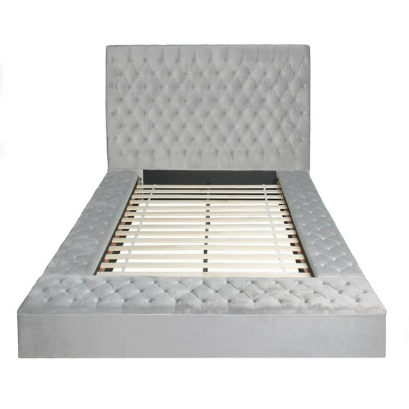 Cosmopolitan Velvet Tufted Upholstered Storage Platform with Headboard