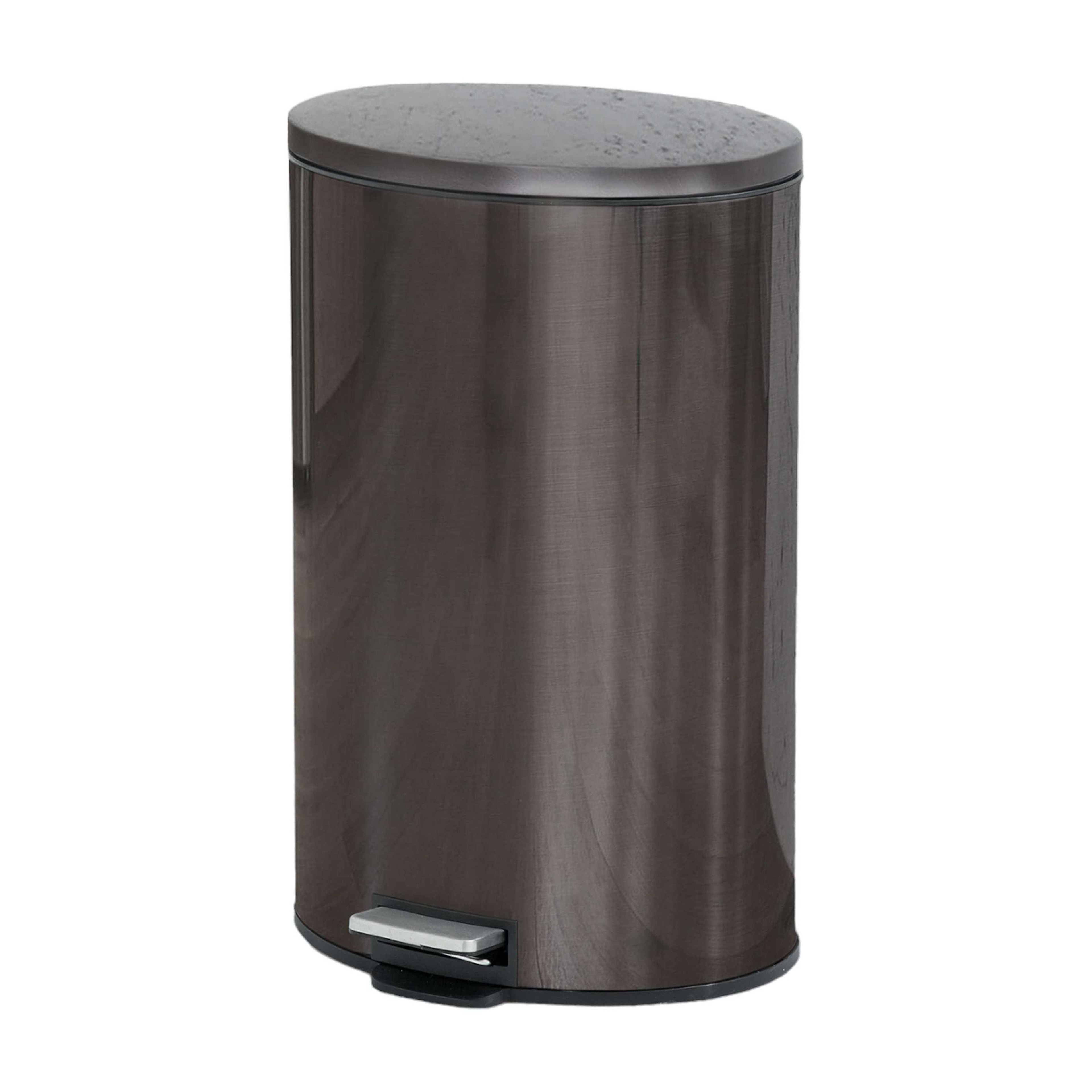 Better Homes & Gardens 10.5 Gallon Trash Can, Oval Kitchen Step Trash Can, Black Stainless Steel