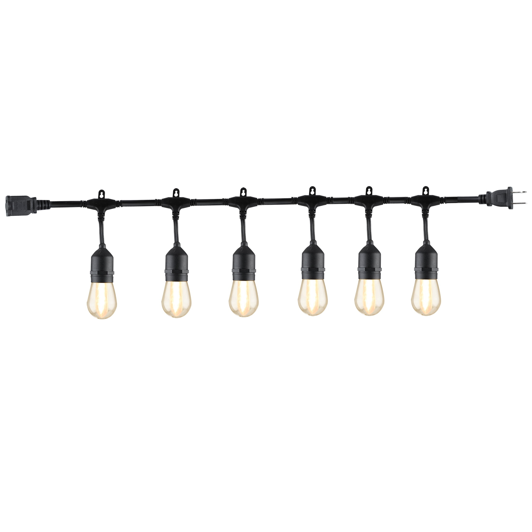 Better Homes & Gardens 12-Foot Outdoor Commercial String Light, 6 Shatterproof LED Bulbs, Plug-In, Weather-Resistant