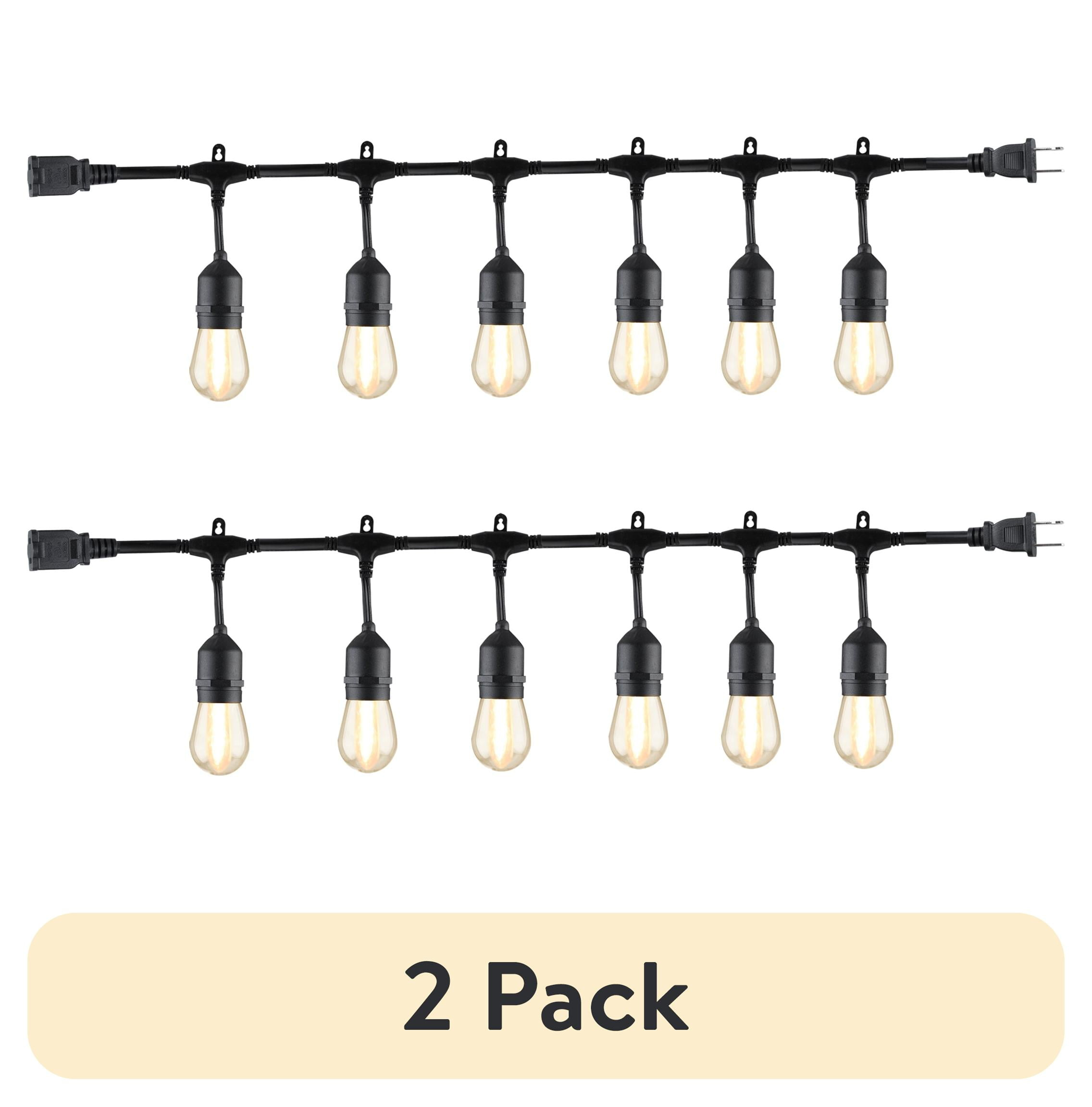Better Homes & Gardens 12-Foot Outdoor Commercial String Light, 6 Shatterproof LED Bulbs, Plug-In, Weather-Resistant